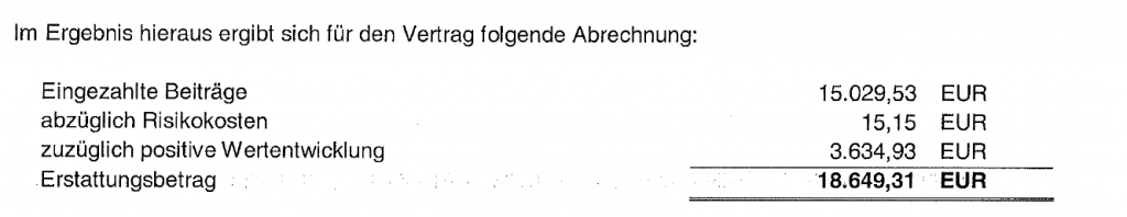 Berechnung des Rückabwicklungs bzw. Auszahlungsbetrag nach Widerruf Widerspruch der Lebensversicherung durch die Skandia
