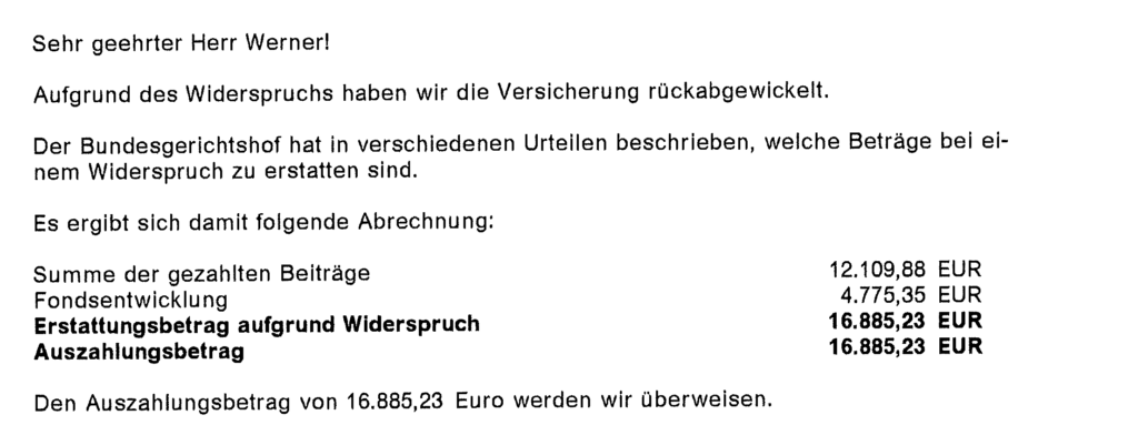 Rückabwicklung der der Volksfürsorge Best Invest Rente möglich!