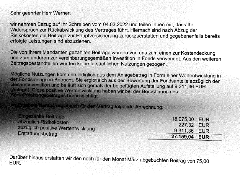 Tolles Plus durch Fehler bei der SKANDIA T.I.R. (Transparente Investment Rentenpolice) aus dem Jahre 2002